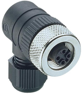 Socket, M12, 3 pole, screw connection, angled, 11261