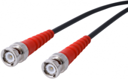 Coaxial Cable, BNC plug (straight) to BNC plug (straight), 50 Ω, RG-58C/U, grommet red, 500 mm, C-00458-0.5M
