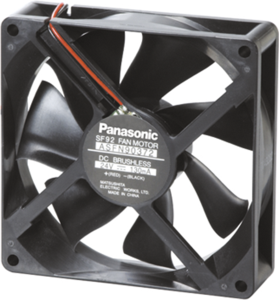 DC axial fan, 12 V, 92 x 92 x 25 mm, 96.6 m³/h, 35.5 dB, ball bearing, Panasonic, ASFP96371