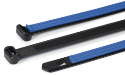 Cable tie, Polyamide/TPE, (L x W) 140 x 12.7 mm, bundle-Ø 5 to 25.4 mm, black/blue, -40 to 105 °C