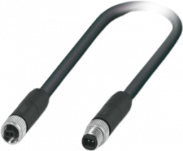 Sensor actuator cable, M8-SPE cable plug, straight to M8-SPE cable socket, straight, 2 pole, 2 m, PVC, black, 1217524