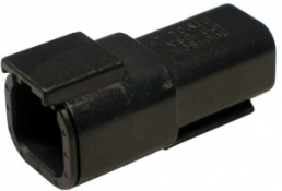 Socket, equipped, 4 pole, straight, 2 rows, black, DTM04-4P-E004