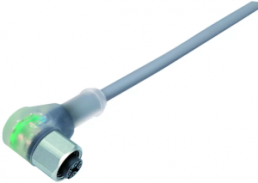 Sensor actuator cable, M12-cable socket, angled to open end, 3 pole, 2 m, PVC, gray, 4 A, 77 3834 0000 20003-0200