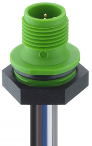 Sensor actuator cable, M12-flange plug, straight to open end, 4 pole, 0.5 m, PVC, green, 4 A, 1230 04 T16CW105 0,5M