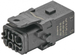 Socket contact insert, 1A, 5 pole, crimp connection, with PE contact, 09100053101