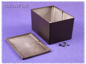 Aluminum die cast enclosure, (L x W x H) 171 x 121 x 101 mm, black (RAL 9005), IP66, 1550WFBK