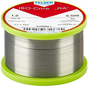 Solder wire, lead-free, Sn99Ag0.3Cu0.7NiGe, Ø 1 mm, 100 g