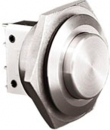 Pushbutton, 1 pole, silver, unlit , 5 A/250 V, mounting Ø 25.8 mm, IP66, MP0038/2
