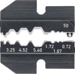 Crimping die for coaxial connectors, 97 49 50
