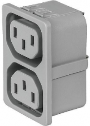 Distribution strip, 2-fold F, snap-in, plug-in connection, gray, 3-103-837
