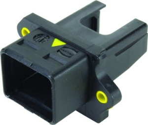 Bulkhead housing with seal, black, for Push-Pull connector, 09455450042