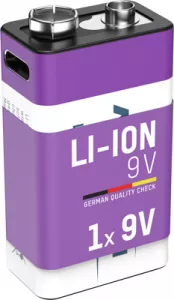 1315-0005 Ansmann Round Cell Batteries, 9V Block Batteries