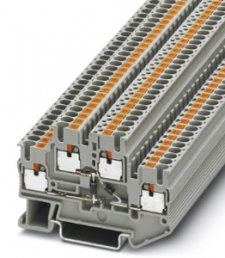 Component terminal block, push-in connection, 0.14-4.0 mm², 4 pole, 20 A, 6 kV, gray, 3213221