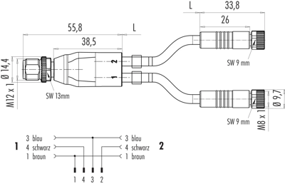 77 9829 3406 50003-0200 binder Sensor-Actuator Cables Image 2