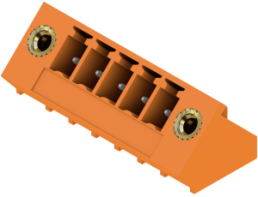 Pin header, 5 pole, pitch 3.81 mm, angled, orange, 1976770000