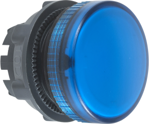 Signal light, illuminable, waistband round, blue, front ring black, mounting Ø 22 mm, ZB5AV063