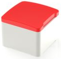 Plunger, square, (L x W x H) 8.7 x 11 x 11 mm, red, for short-stroke pushbutton, 5.05.512.001/2300
