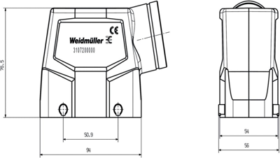 3107200000 Weidmüller Housings for HDC Connectors Image 2