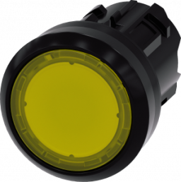 Indicator light, illuminable, groping, waistband round, yellow, mounting Ø 22.3 mm, 3SU1001-0AD30-0AA0
