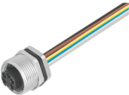Sensor actuator cable, 7/8"-flange socket, straight to open end, 4 pole, 0.2 m, PUR, 8 A, 1292450000