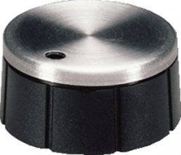 Rotary knob, 6 mm, plastic, black/silver, Ø 21 mm, H 10 mm, A1321260