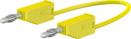 Measuring lead with (4 mm plug, spring-loaded, straight) to (4 mm plug, spring-loaded, straight), 500 mm, yellow, PVC, 2.5 mm², CAT O