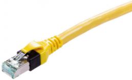 Patch cable, RJ45 plug, straight to RJ45 plug, straight, Cat 6A, PUR, 0.3 m, yellow