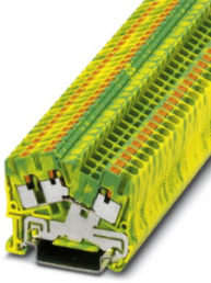 Protective conductor terminal, push-in connection, 0.14-4.0 mm², 3 pole, 8 kV, yellow/green, 3211935