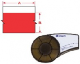 Marking tape, 9.53 mm, tape red, font white, 6.4 m, M21-375-595-RD