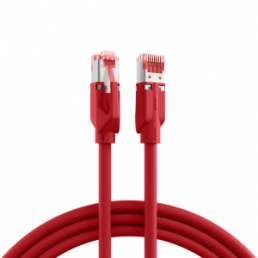 Patch cable, RJ45 plug, straight to RJ45 plug, straight, Cat 7, S/FTP, LSZH, 0.25 m, red