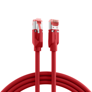 Patch cable, RJ45 plug, straight to RJ45 plug, straight, Cat 7, S/FTP, LSZH, 1.5 m, red