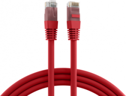 Patch cable, RJ45 plug, straight to RJ45 plug, straight, Cat 6A, U/UTP, PVC, 0.5 m, red