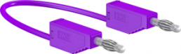 Measuring lead with (4 mm plug, spring-loaded, straight) to (4 mm plug, spring-loaded, straight), 750 mm, purple, PVC, 1.0 mm², CAT O