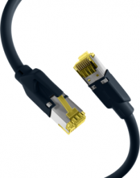 Patch cable, RJ45 plug, straight to RJ45 plug, straight, Cat 6A, S/FTP, LSZH, 1 m, black