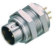Panel plug, 4 pole, THT, screw locking, straight, 09 0081 20 04