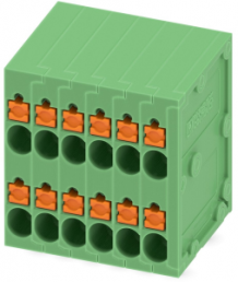PCB terminal, 12 pole, pitch 3.5 mm, AWG 26-16, 10 A, spring-clamp connection, green, 1841539
