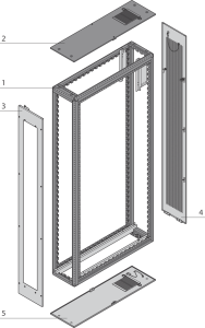 47 U rack, (H x W x D) 2200 x 300 x 1000 mm, steel, black gray, 10130-228