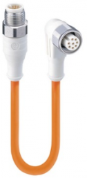 Sensor actuator cable, M12-cable plug, straight to M12-cable socket, angled, 8 pole, 30 m, TPE, orange, 2 A, 18239