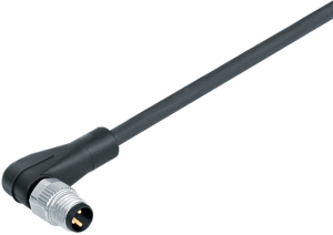 Sensor actuator cable, M8-cable plug, angled to open end, 6 pole, 2 m, PUR, black, 1.5 A, 79 3463 52 06