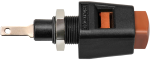 Quick pressure clamp, brown, 30 VAC/60 VDC, 5 A, faston plug, nickel-plated, ESD 6554 / BR