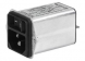 IEC plug C14, 50 to 60 Hz, 1 A, 250 VAC, 10 mH, faston plug 6.3 mm, DC12.1232.101