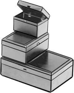 Stacking box, black, (L x W x D) 106 x 75 x 46 mm, V8-5-6-6-10-10