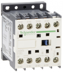 Auxiliary contactor, 4 pole, 10 A, 3 Form A (N/O) + 1 Form B (N/C), coil 24 VDC, screw connection, CA3KN31BD