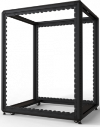 24 U cabinet rack, mobile, (H x W x D) 1200 x 800 x 1000 mm, steel, black gray, 20630-202