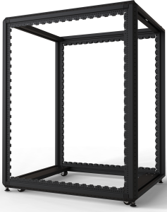 24 U cabinet rack, mobile, (H x W x D) 1200 x 800 x 1000 mm, steel, black gray, 20630-202