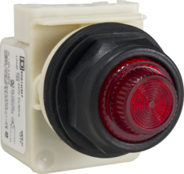 Signal light, illuminable, waistband round, red, front ring black, mounting Ø 30 mm, 9001SKP7R31