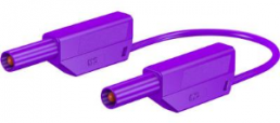 Measuring lead with (4 mm plug, spring-loaded, straight) to (4 mm plug, spring-loaded, straight), 250 mm, purple, silicone, 1.0 mm², CAT III