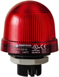 Recessed LED flashing light, Ø 75 mm, red, 24 V AC/DC, IP65