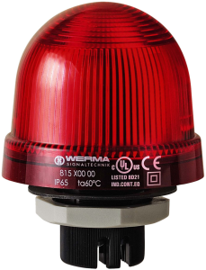 Recessed LED permanent light, Ø 75 mm, red, 115 VAC, IP65