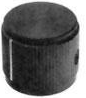 Button, cylindrical, Ø 31.75 mm, (H) 15.88 mm, black, for rotary switch, 2-1437622-7